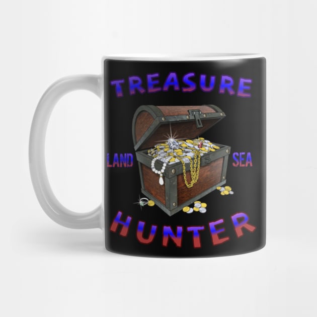 Metal detecting treasure hunter land and sea by Coreoceanart